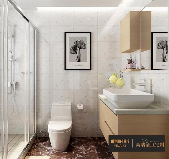 小巧的吊柜，滿足衛(wèi)生間日常收納;設(shè)置隔板，方便洗漱用品擺放。